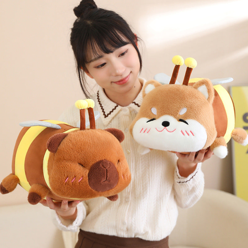 Cute Bee Doll Plush Toys Capybara Doll Shiba Inu Cute Honey Jar - The Ginger Toy Shop
