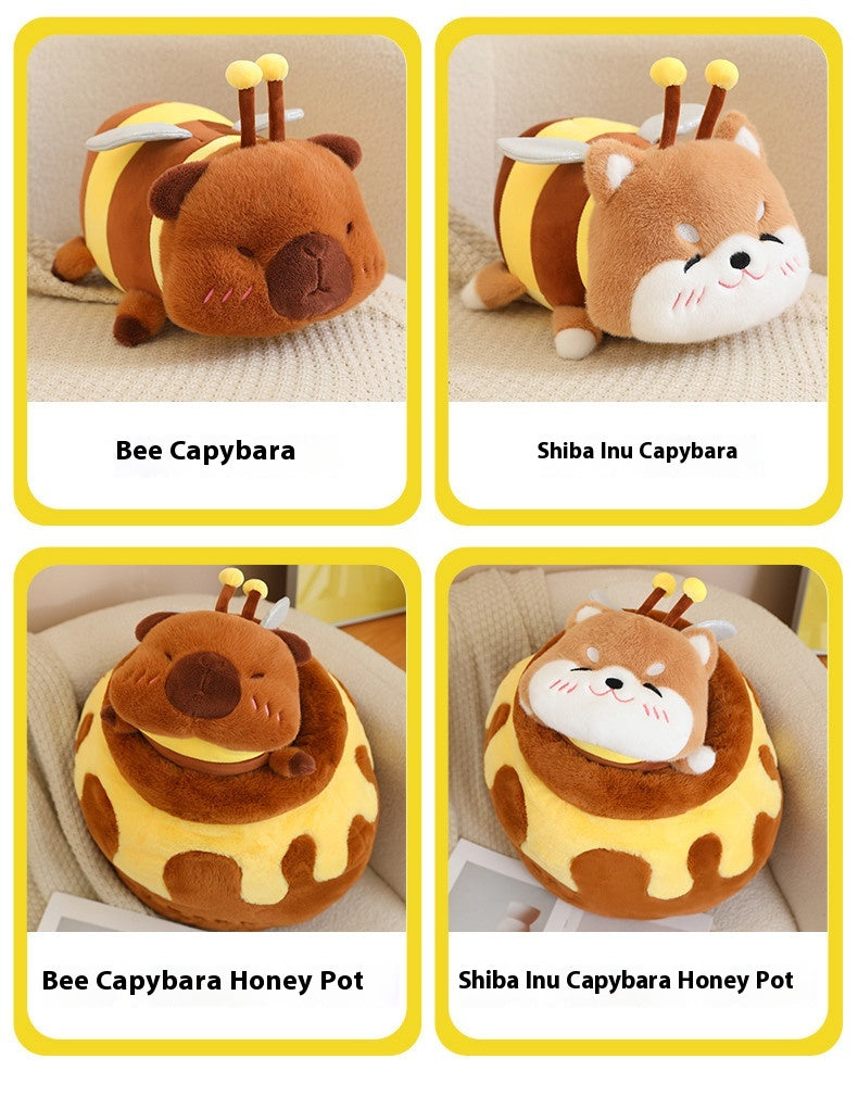 Cute Bee Doll Plush Toys Capybara Doll Shiba Inu Cute Honey Jar - The Ginger Toy Shop