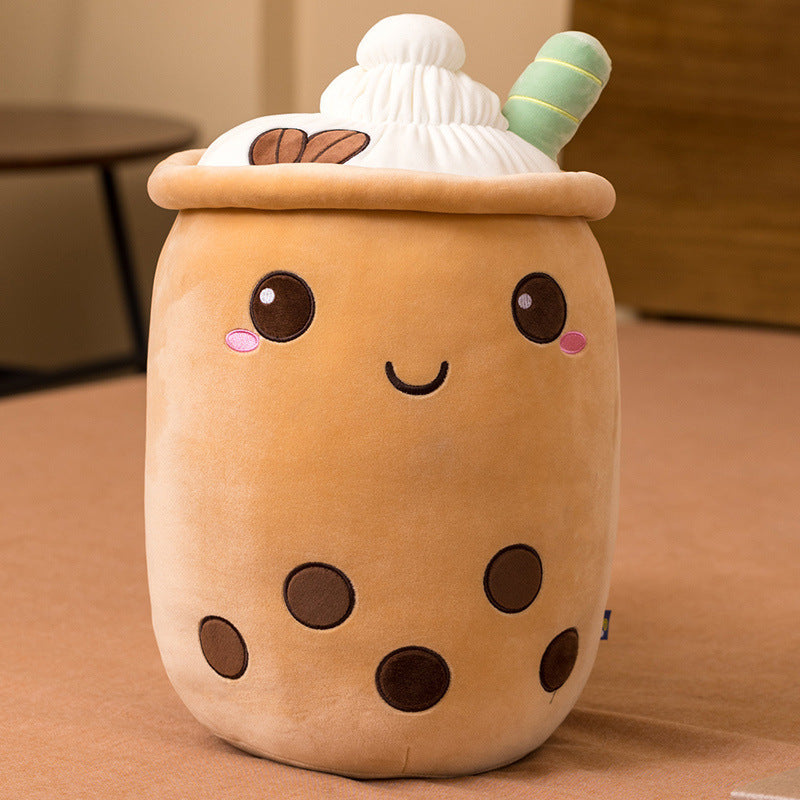 Milk Tea Cup Plush Pillow – Soft & Sweet Strawberry, Matcha & Fruit Flavors - The Ginger Toy Shop