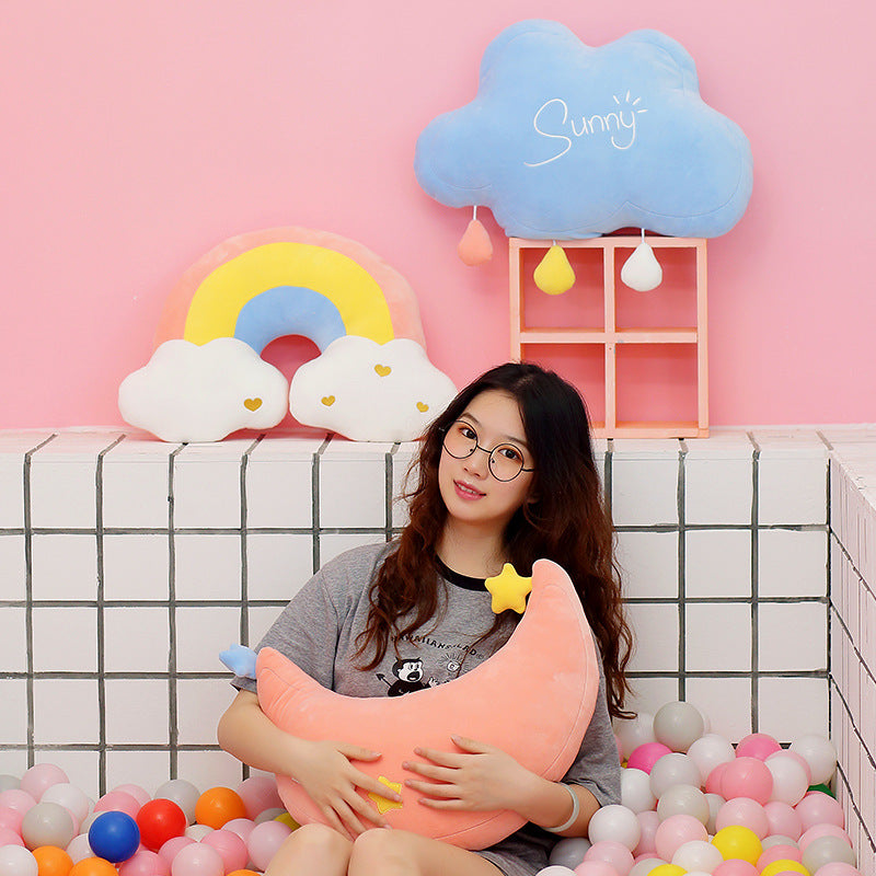 Cute Rainbow Clouds & Moon Plush Toys - The Ginger Toy Shop