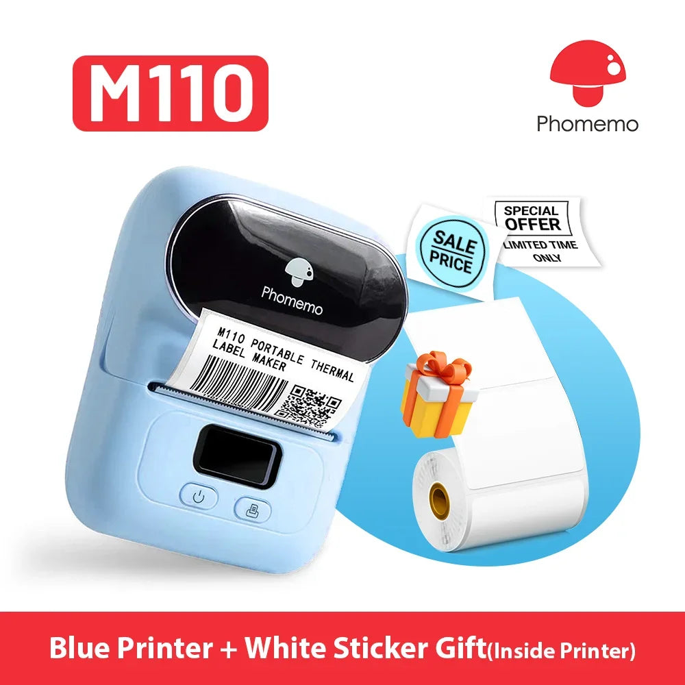 Phomemo M110 Mini Bluetooth Label Printer – Portable Thermal Sticker & Price Label Maker - The Ginger Toy Shop
