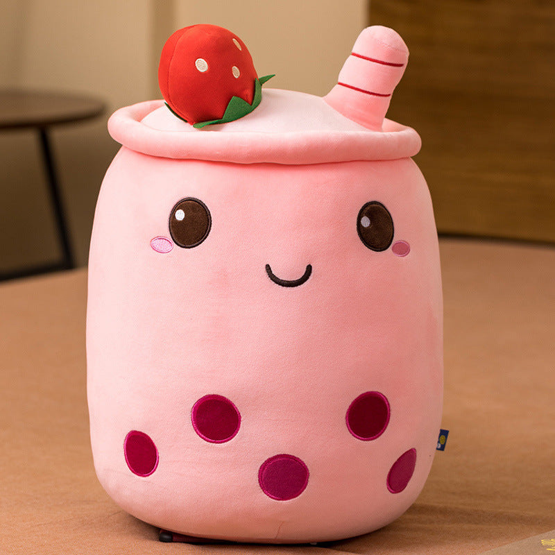 Milk Tea Cup Plush Pillow – Soft & Sweet Strawberry, Matcha & Fruit Flavors - The Ginger Toy Shop