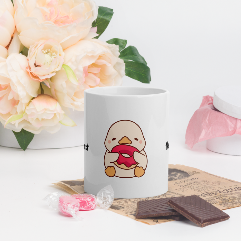 Cute Duck Glossy Mug with Unique Print – Designed by GingerStore - The Ginger Toy Shop
