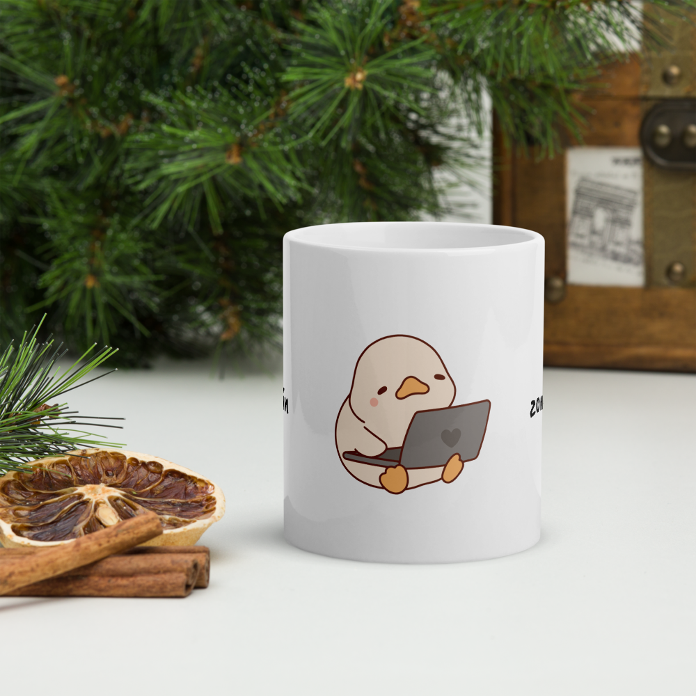 Duck Glossy White Mug 11oz – Original Design by GingerStore | Dishwasher & Microwave Safe - The Ginger Toy Shop