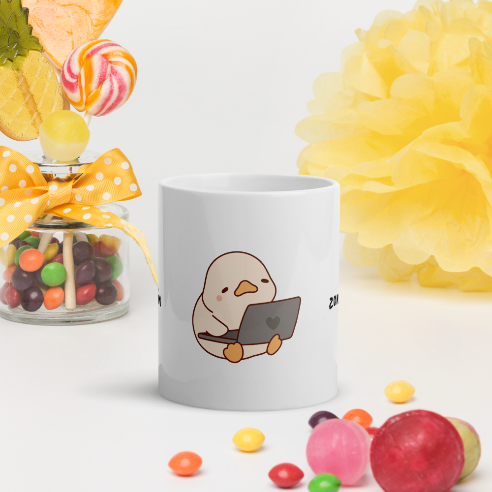 Duck Glossy White Mug 11oz – Original Design by GingerStore | Dishwasher & Microwave Safe - The Ginger Toy Shop