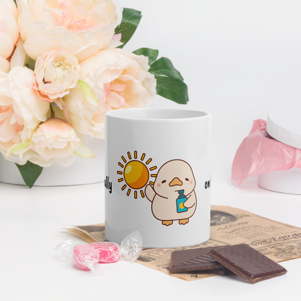 Glossy White Duck Mug 11oz – Cute & Funny Original Design by GingerStore | Dishwasher Safe - The Ginger Toy Shop