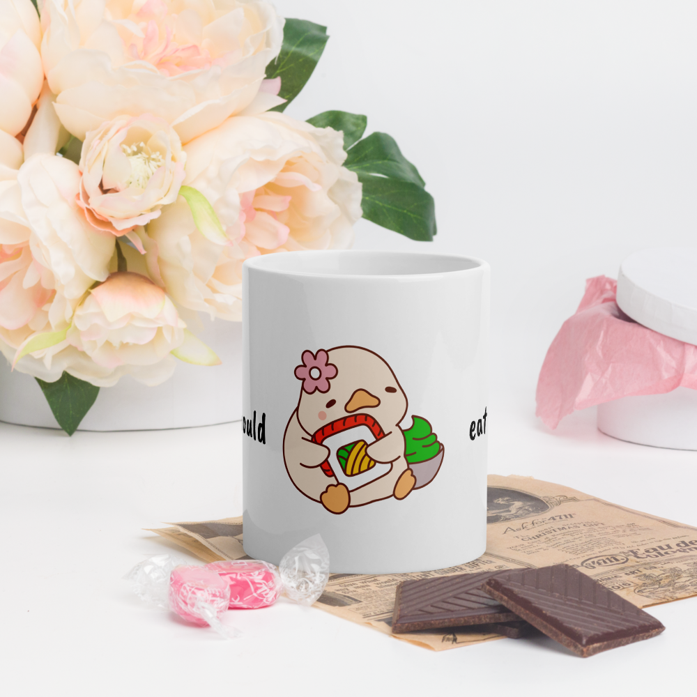 Cute Duck Mug 11oz Funny Glossy White Ceramic Cup – Original Design by GingerStore – Dishwasher & Microwave Safe - The Ginger Toy Shop