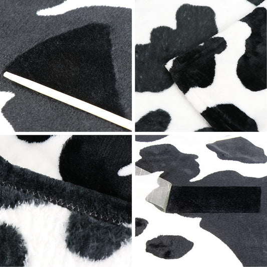 Cow Print Flannel Blanket – Soft Nordic-Style Throw for All Seasons - The Ginger Toy Shop