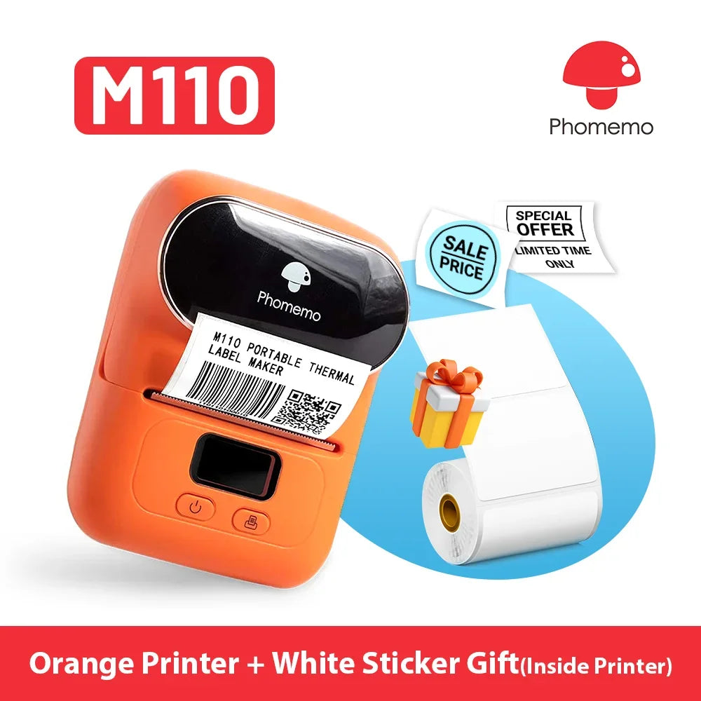 Phomemo M110 Mini Bluetooth Label Printer – Portable Thermal Sticker & Price Label Maker - The Ginger Toy Shop