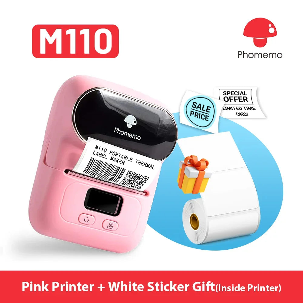 Phomemo M110 Mini Bluetooth Label Printer – Portable Thermal Sticker & Price Label Maker - The Ginger Toy Shop