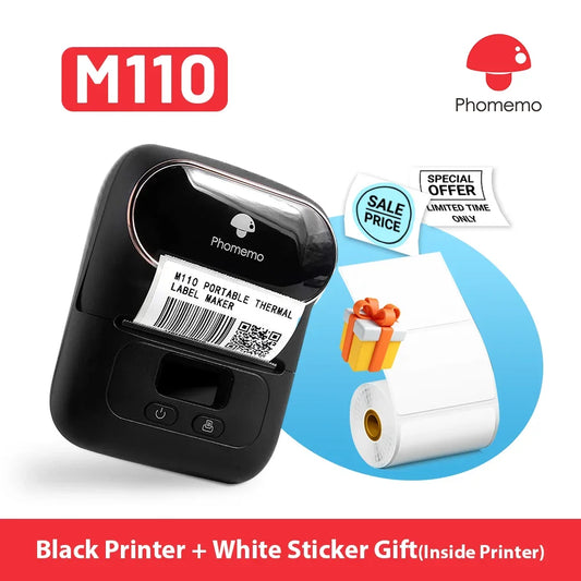 Phomemo M110 Mini Bluetooth Label Printer – Portable Thermal Sticker & Price Label Maker - The Ginger Toy Shop