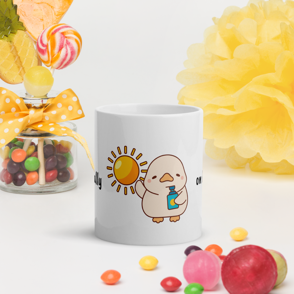 Glossy White Duck Mug 11oz – Cute & Funny Original Design by GingerStore | Dishwasher Safe - The Ginger Toy Shop